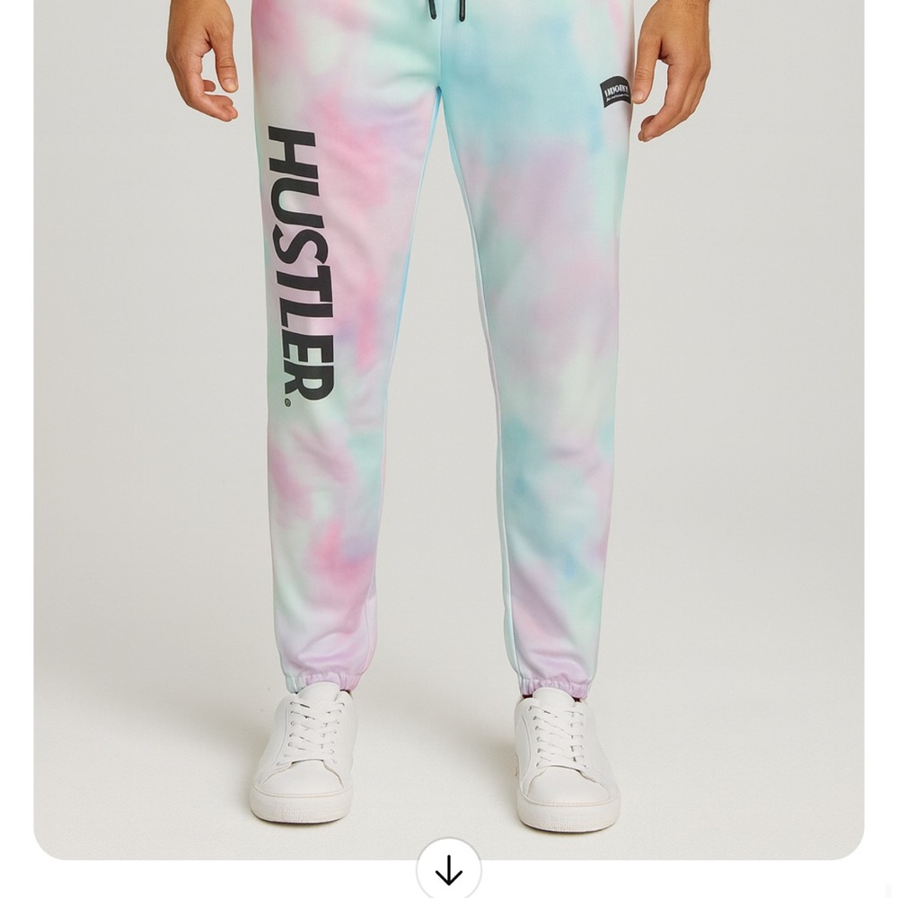 Reason Men’s 2X 3X Brand New Tie-Dye Joggers with Hustler Print